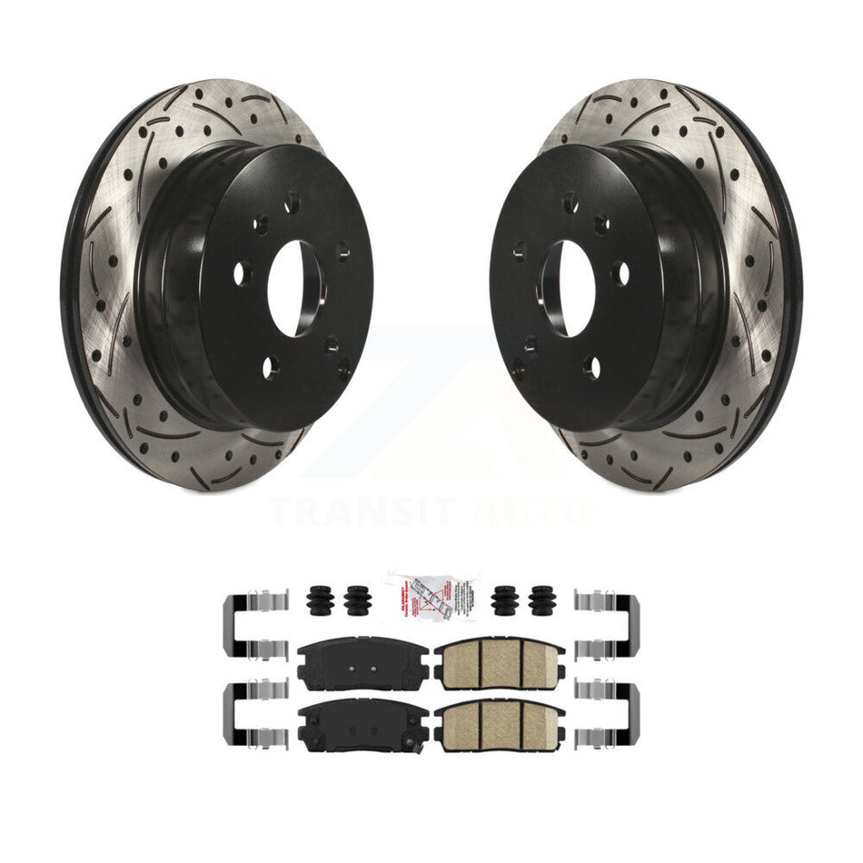 Rear Drilled Slot Brake Rotor Ceramic Pad Kit For 2010-2017 Chevrolet Equinox GMC Terrain KDA-102095