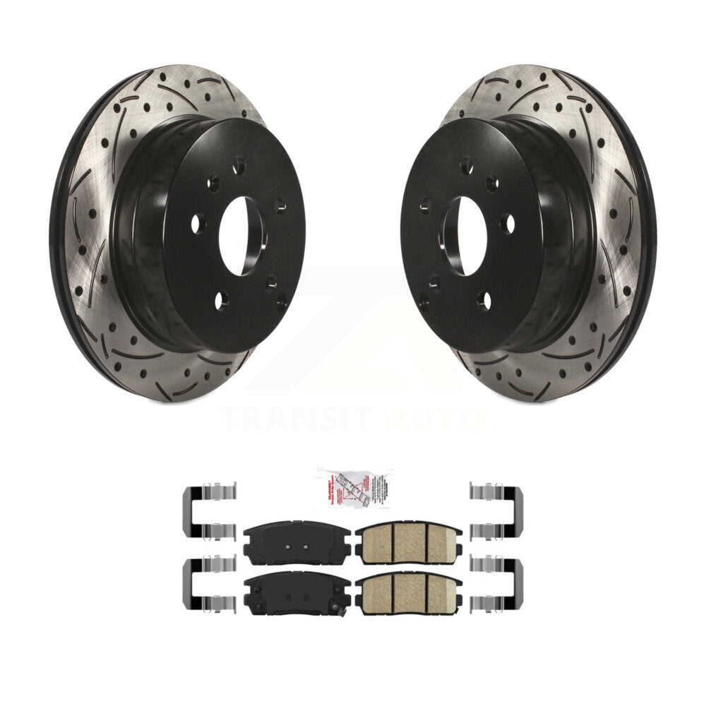 Rear Drilled Slot Brake Rotor Ceramic Pad Kit For 2010-2017 Chevrolet Equinox GMC Terrain KDA-102096