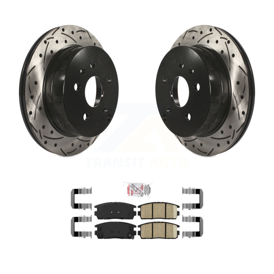 Rear Drilled Slot Brake Rotor Ceramic Pad Kit For 2010-2017 Chevrolet Equinox GMC Terrain KDA-102096