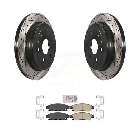 Rear Drill Slot Brake Rotor Ceramic Pad Kit For GMC Acadia Buick Enclave Chevrolet Saturn KDA-102106