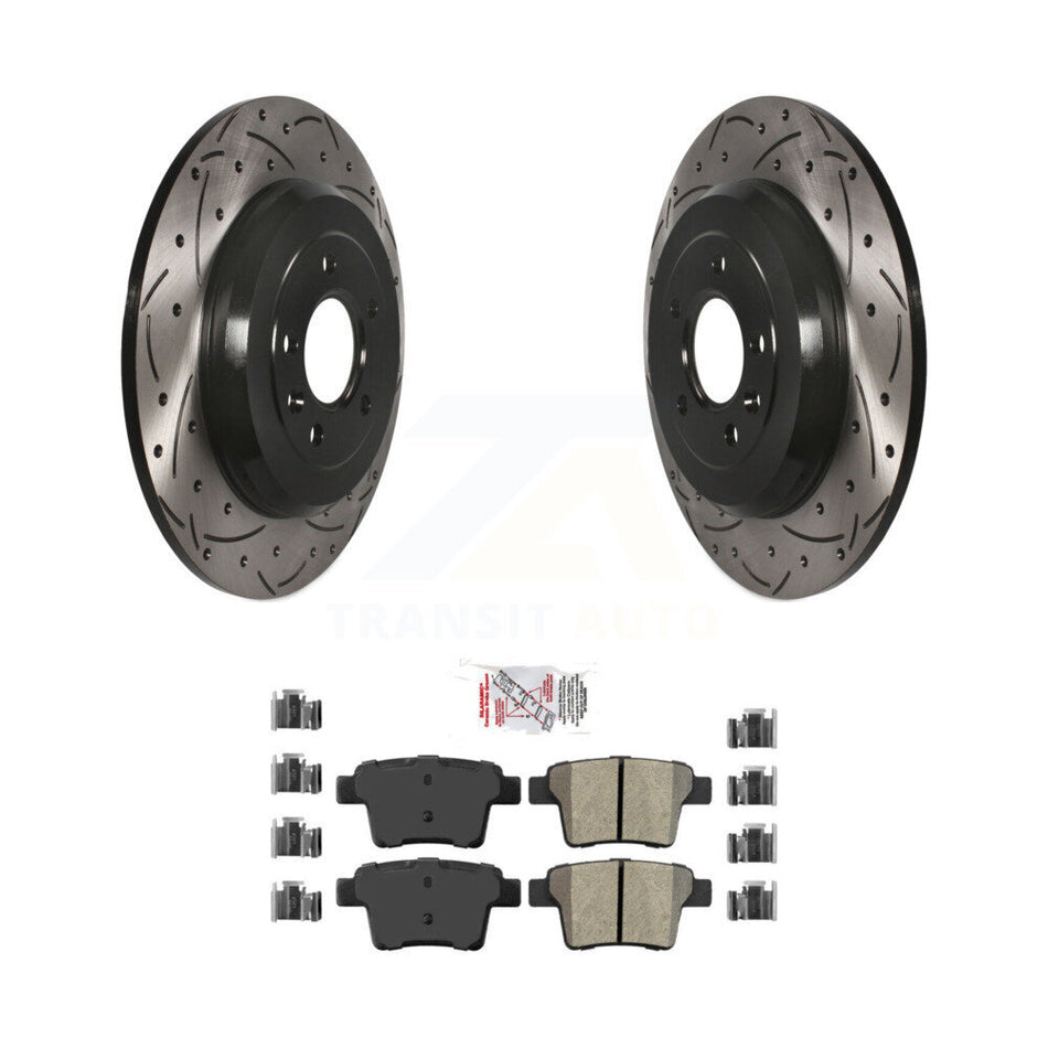 Rear Drill Slot Brake Rotors Semi-Metallic Pad Kit For Ford Five Hundred Freestyle Taurus KDA-102108