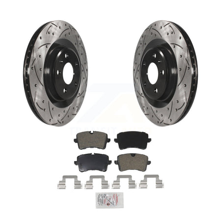 Rear Drill Slot Brake Rotor Semi-Metallic Pad Kit For Audi Porsche Macan A6 Quattro A7 A8 KDA-102112
