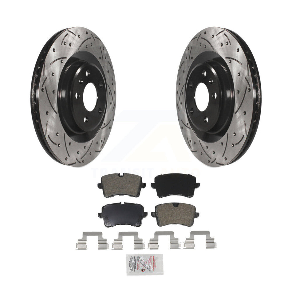 Rear Drill Slot Brake Rotor Semi-Metallic Pad Kit For Audi Porsche Macan A6 Quattro A7 A8 KDA-102112