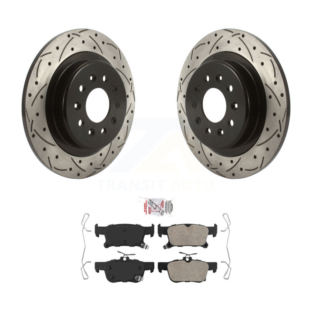 Rear Coated Drilled Slotted Disc Brake Rotors And Ceramic Pads Kit For Buick Envision KDA-102126