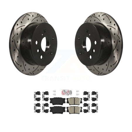 Rear Drilled Slot Brake Rotors Ceramic Pad Kit For Toyota Camry Lexus ES350 Avalon ES300h KDA-102145