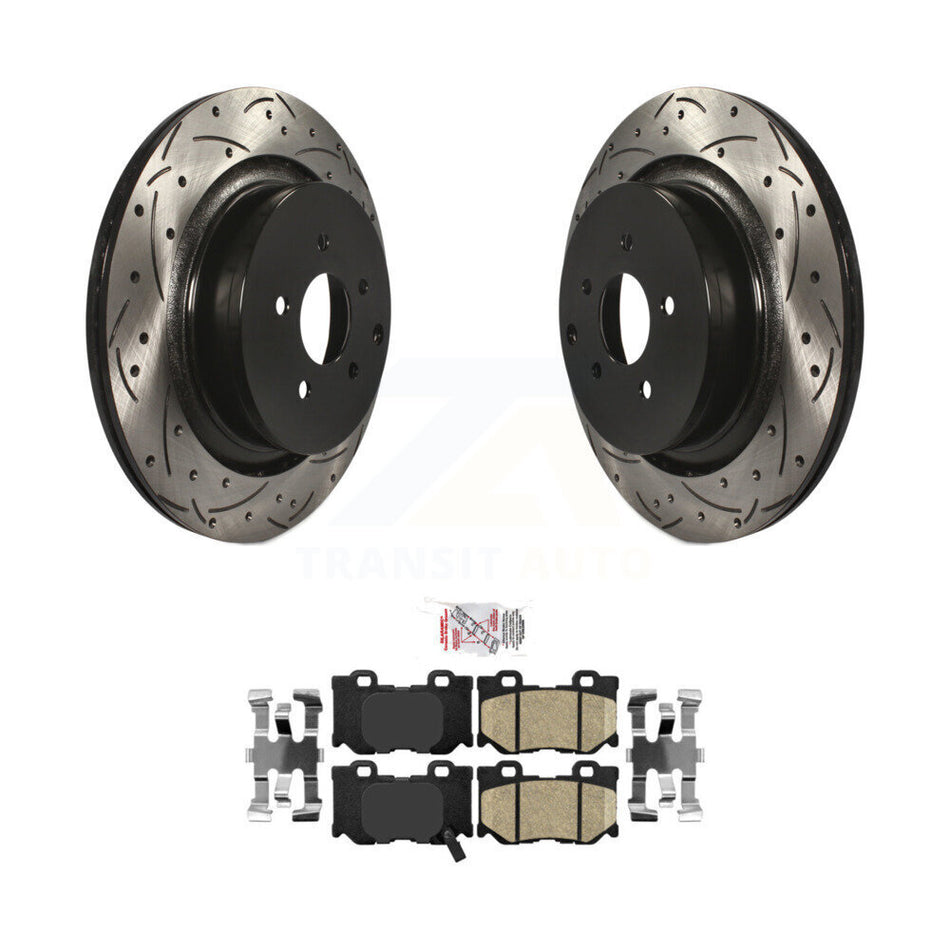 Rear Drilled Slot Brake Rotor Ceramic Pad Kit For INFINITI Q50 Q60 M37 FX50 QX70 Q70 Q70L KDA-102153