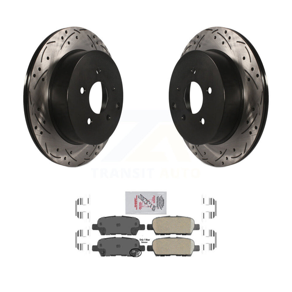 Rear Drilled Slot Brake Rotors Ceramic Pad Kit For Nissan Murano INFINITI Pathfinder QX60 KDA-102159