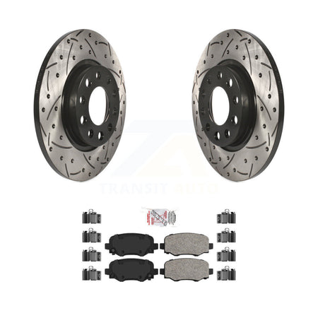 Rear Coated Drilled Slot Disc Brake Rotors Ceramic Pad Kit For Jeep Cherokee Chrysler 200 KDA-102182