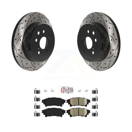 Rear Drill Slot Brake Rotor Ceramic Pad Kit For Lexus IS300 IS350 GS350 RC350 RC300 GS300 KDA-102195