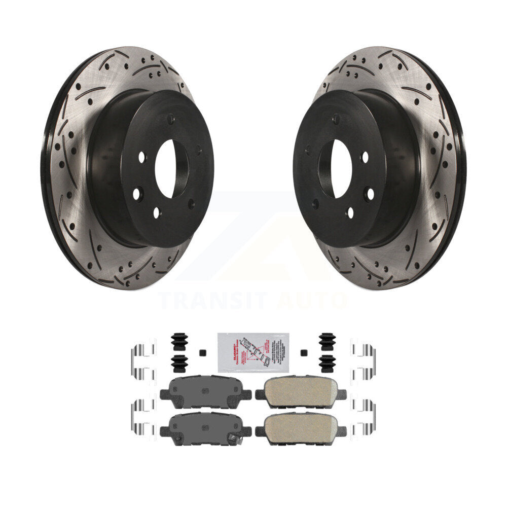 Rear Drill Slot Brake Rotors Ceramic Pad Kit For Nissan Rogue Sport Qashqai LEAF Juke G35 KDA-102202