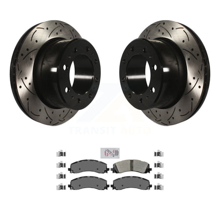 Rear Coated Drilled Slotted Disc Brake Rotors And Semi-Metallic Pad Kit For Ram 2500 3500 KDA-102238