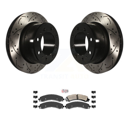 Rear Drill Slot Disc Brake Rotor Semi-Metallic Pad Kit For Ram 3500 With Dual Wheels KDA-102239