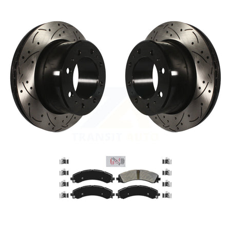 Rear Drill Slot Disc Brake Rotor Semi-Metallic Pad Kit For Ram 3500 With Dual Wheels KDA-102240