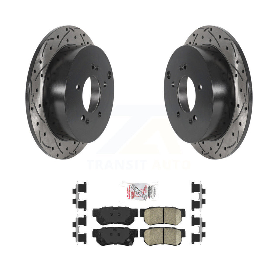 Rear Drill Slot Disc Brake Rotor Ceramic Pad Kit For Hyundai Tucson Kia Sportage Santa Fe KDA-102243