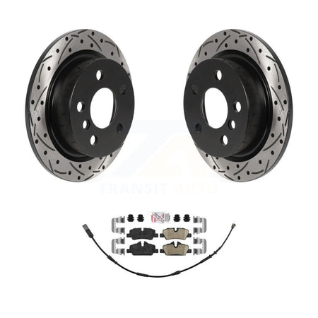 Rear Coated Drilled Slotted Disc Brake Rotors And Ceramic Pads Kit For Mini Cooper KDA-102246