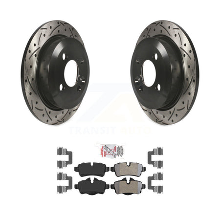 Rear Coated Drilled Slotted Disc Brake Rotors And Semi-Metallic Pads Kit For Mini Cooper KDA-102247