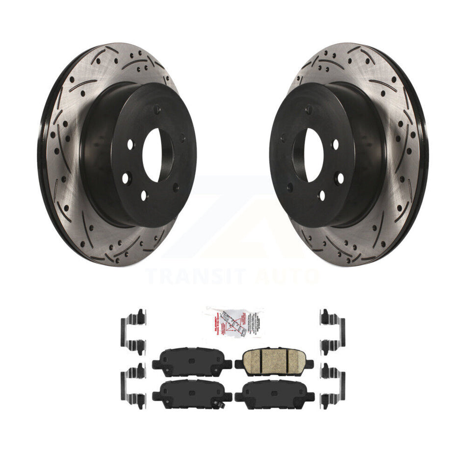 Rear Drill Slot Brake Rotors Ceramic Pad Kit For Nissan Rogue Sport Qashqai LEAF Juke G35 KDA-102257