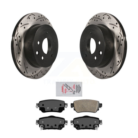 Rear Coated Drilled Slot Disc Brake Rotor & Ceramic Pad Kit For 2019 Nissan Rogue Sport S KDA-102261