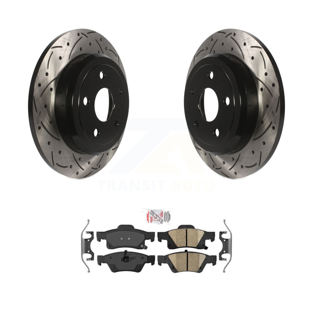 Rear Drilled Slot Disc Brake Rotors Ceramic Pad Kit For Dodge Durango Jeep Grand Cherokee KDA-102265