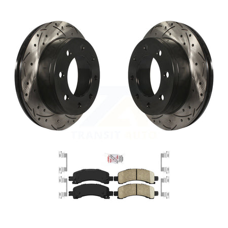 Rear Drilled Slot Brake Rotors Ceramic Pad Kit For Chevrolet GMC Express 2500 Savana 3500 KDA-102274
