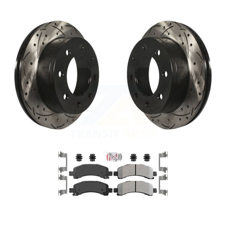Rear Drilled Slot Brake Rotor Semi-Metallic Pad Kit For Chevrolet GMC Express 2500 Savana KDA-102275