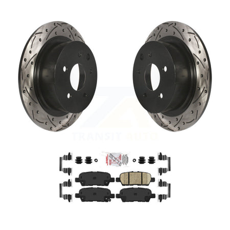 Rear Drilled Slot Disc Brake Rotor & Ceramic Pad Kit For Nissan Sentra Altima Juke Maxima KDA-102303