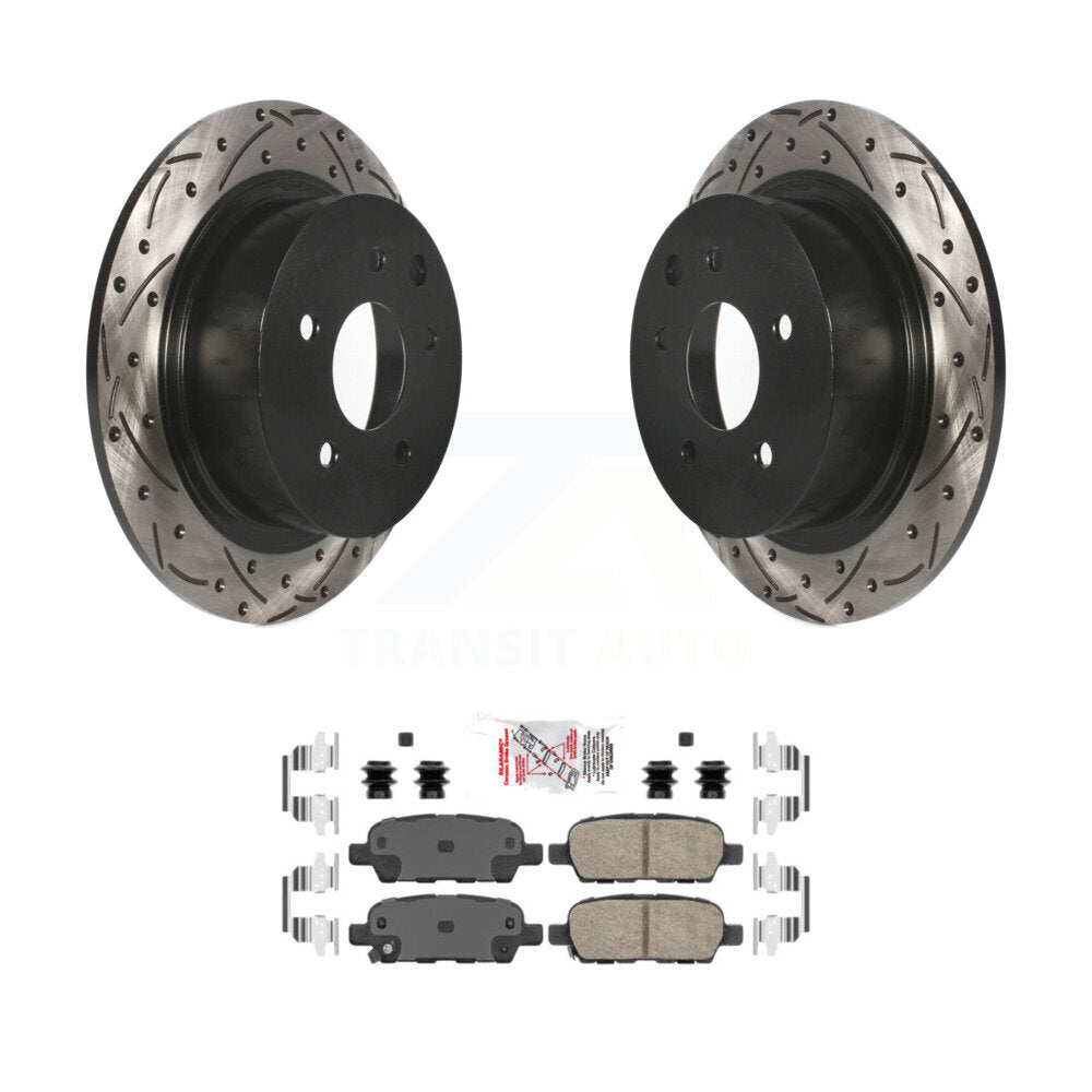 Rear Coated Drilled Slotted Disc Brake Rotor And Ceramic Pad Kit For Nissan Sentra Altima KDA-102304