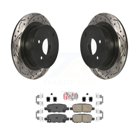 Rear Coated Drilled Slotted Disc Brake Rotor And Ceramic Pad Kit For Nissan Sentra Altima KDA-102304