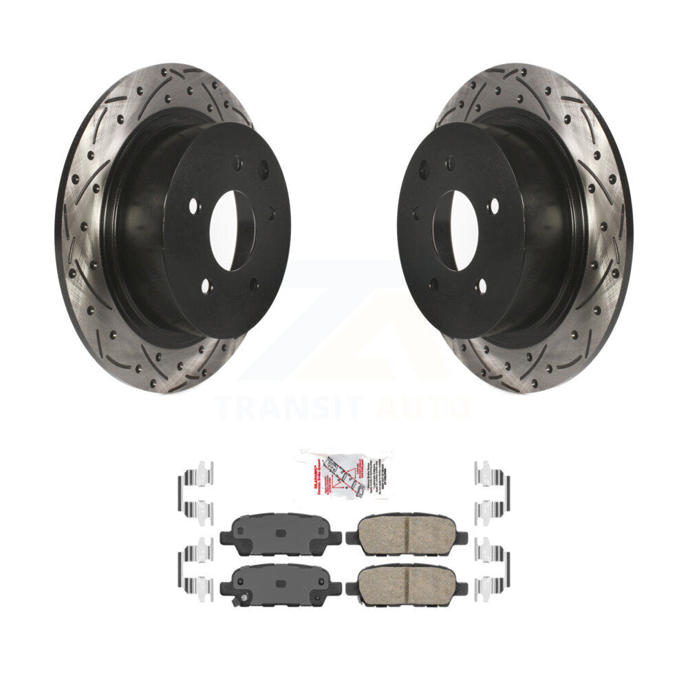 Rear Coated Drilled Slotted Disc Brake Rotor And Ceramic Pad Kit For Nissan Sentra Altima KDA-102305