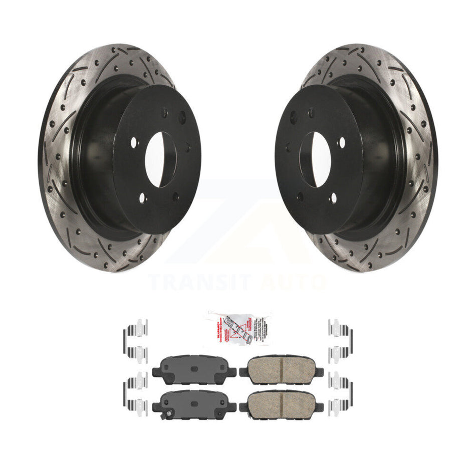 Rear Coated Drilled Slotted Disc Brake Rotor And Ceramic Pad Kit For Nissan Sentra Altima KDA-102305