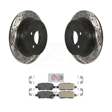 Rear Drilled Slot Disc Brake Rotor & Ceramic Pad Kit For Nissan Sentra Altima Juke Maxima KDA-102306