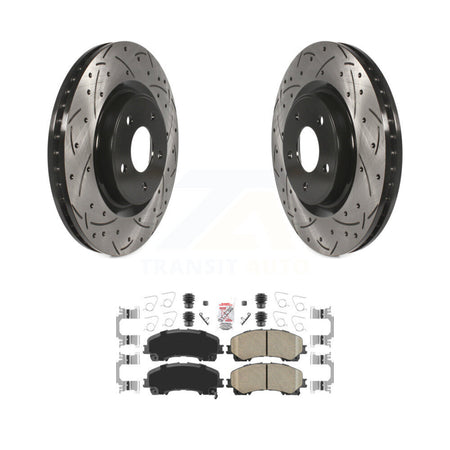 Front Coated Drilled Slotted Disc Brake Rotors And Ceramic Pads Kit For Nissan Rogue KDA-102338