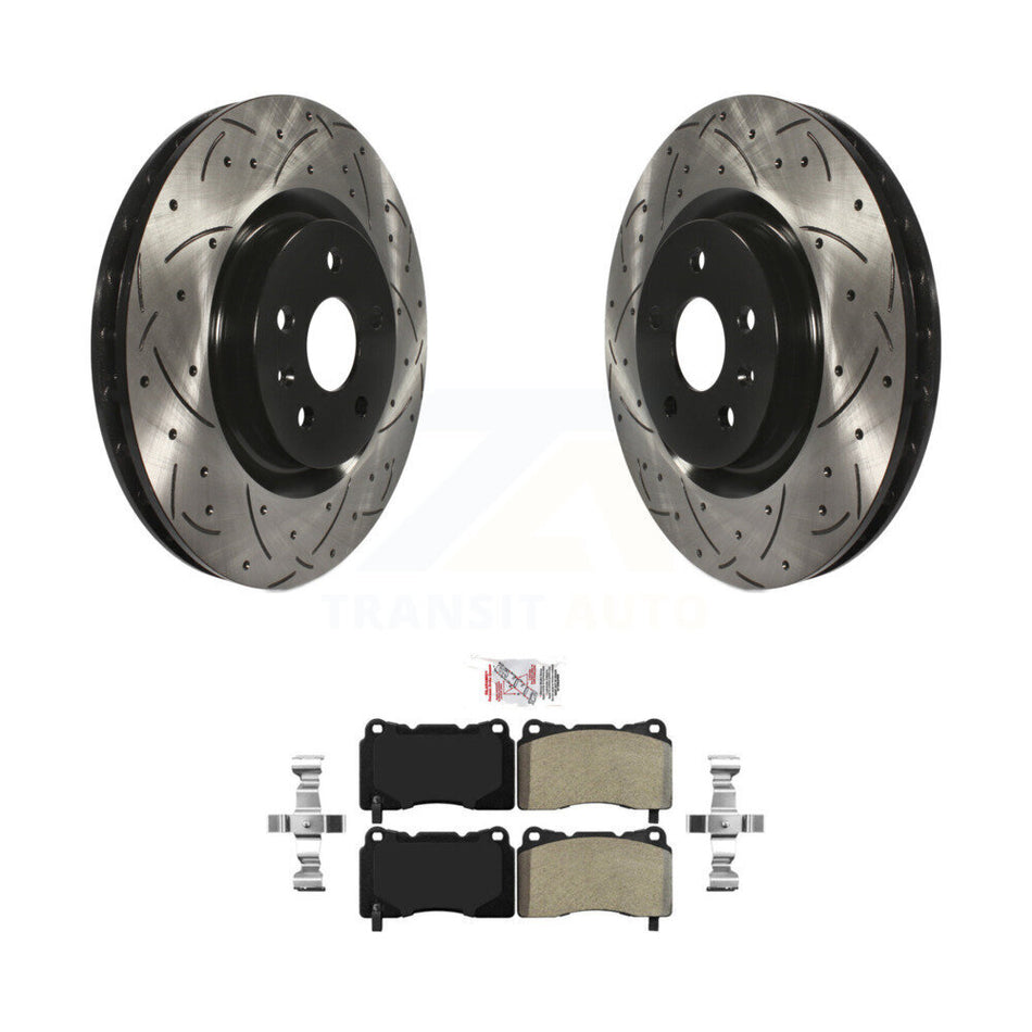 Front Coated Drill Slot Disc Brake Rotor Semi-Metallic Pad Kit For Pontiac G8 Buick Regal KDA-102363