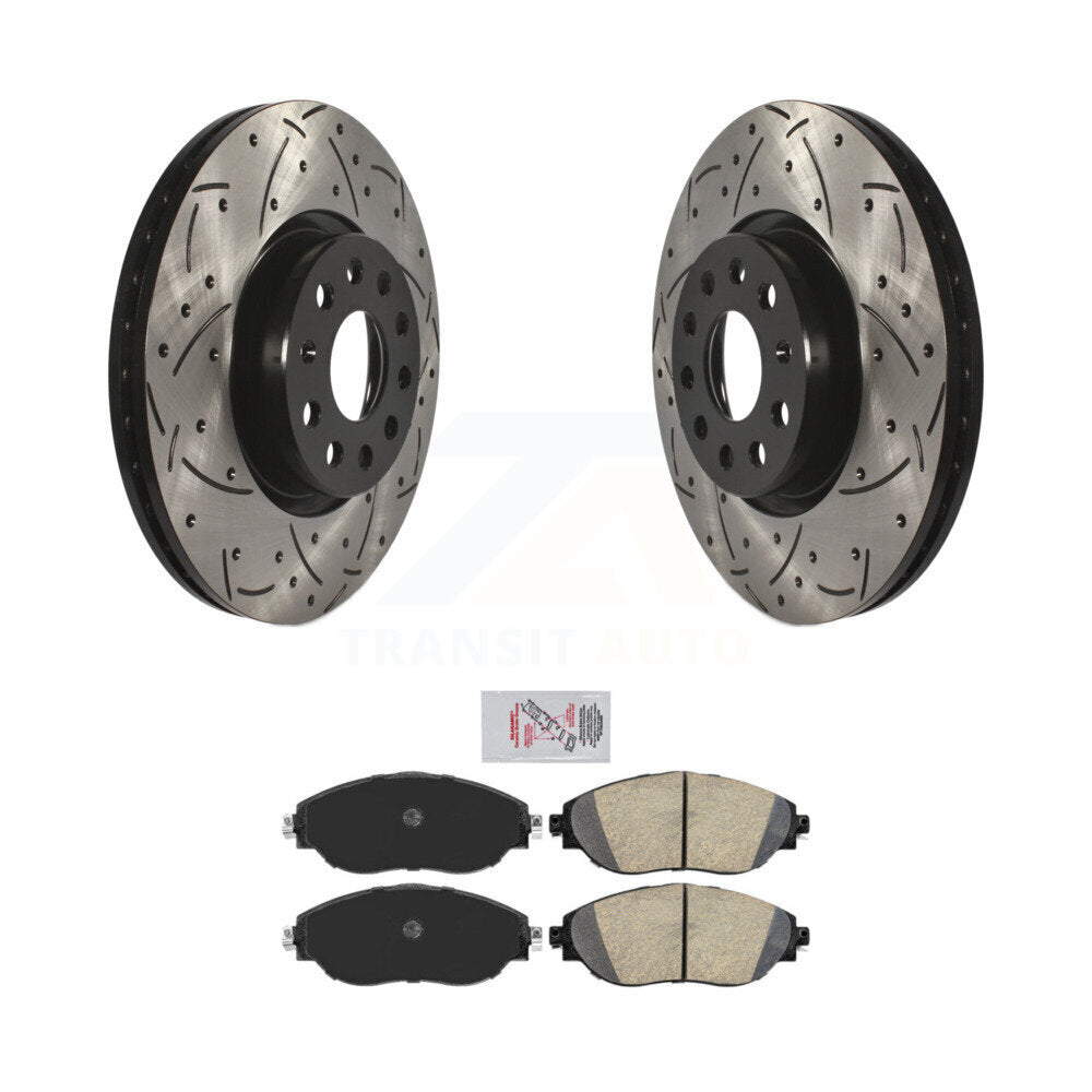 Front Drilled Slot Brake Rotors Ceramic Pad Kit For Volkswagen GTI Arteon Audi A3 Quattro KDA-102379