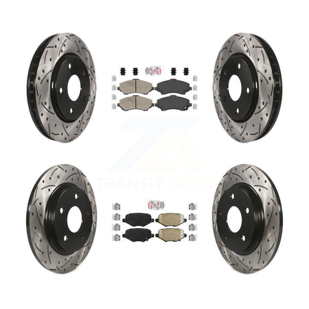 Front Rear Ceramic Pad Drill Slot Brake Rotor Kit For Dodge Grand Caravan Chrysler Town & KDA-102395