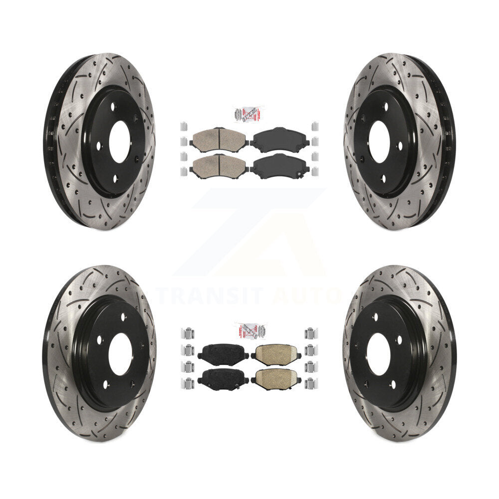 Front Rear Ceramic Pad Drill Slot Brake Rotor Kit For Dodge Grand Caravan Chrysler Town & KDA-102398