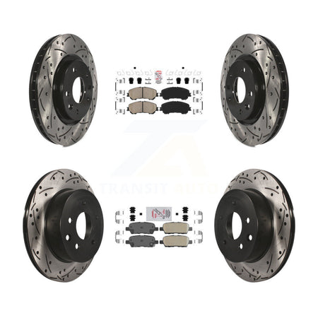 Front Rear Ceramic Pad & Drilled Slot Disc Brake Rotor Kit For Nissan Rogue Sport Qashqai KDA-102467