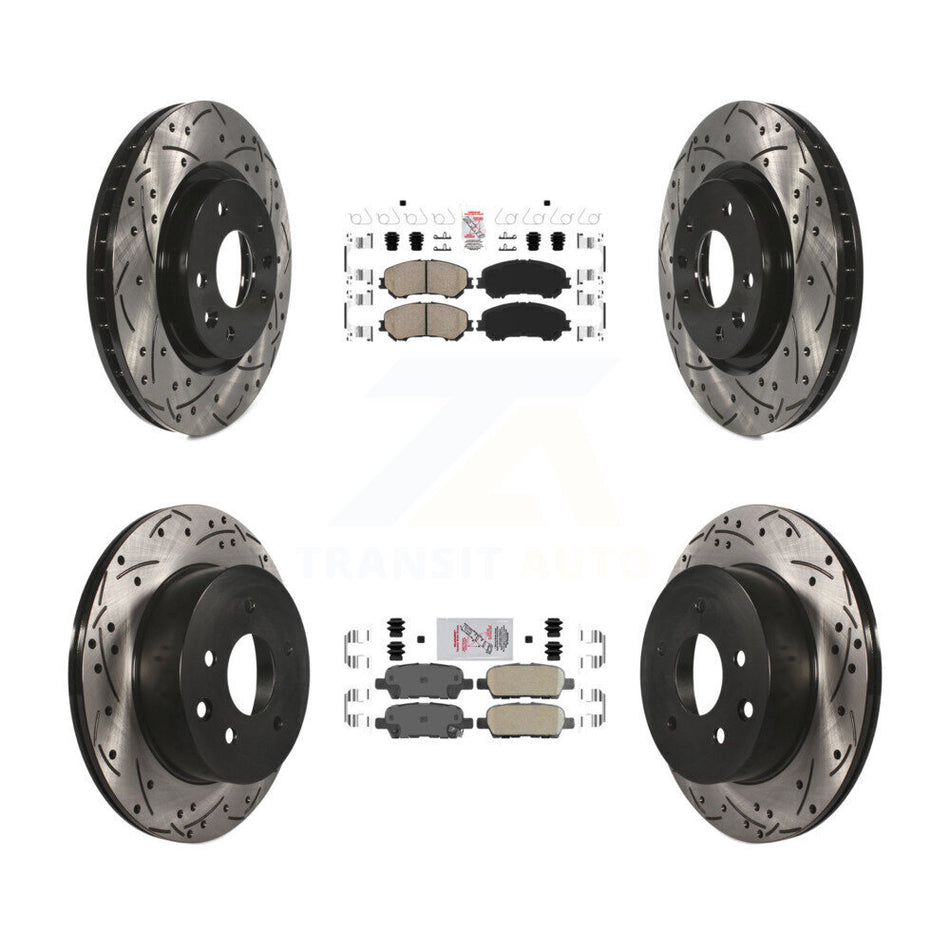 Front Rear Ceramic Pad & Drilled Slot Disc Brake Rotor Kit For Nissan Rogue Sport Qashqai KDA-102467