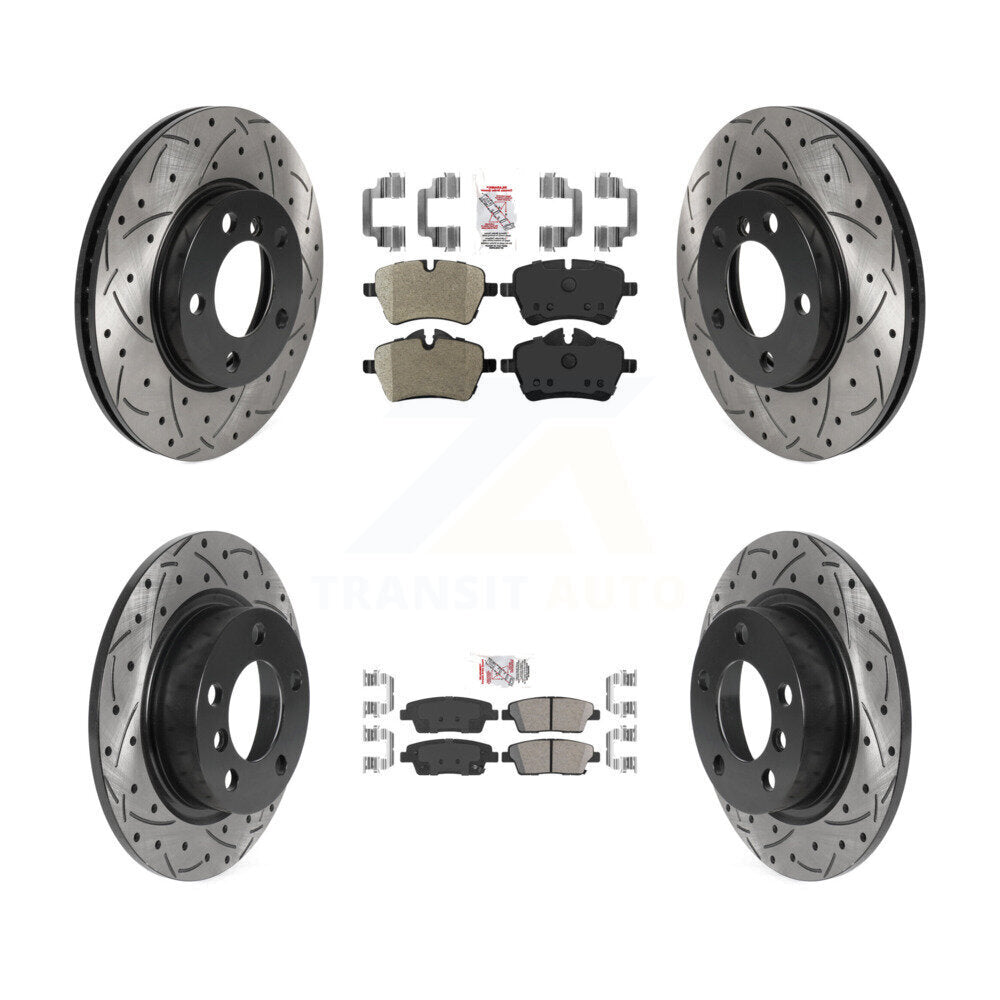 Front Semi-Metallic Rear Ceramic Pad Drilled Slot Brake Rotor Kit For Mini Cooper Paceman KDA-102492