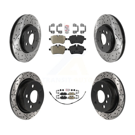 Front Semi-Metallic Rear Ceramic Pad Coat Drill Slot Disc Brake Rotor Kit For Mini Cooper KDA-102495