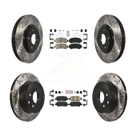 Front Rear Ceramic Pad Drill Slot Disc Brake Rotor Kit For 2014-2017 Nissan Juke Nismo RS KDA-102526