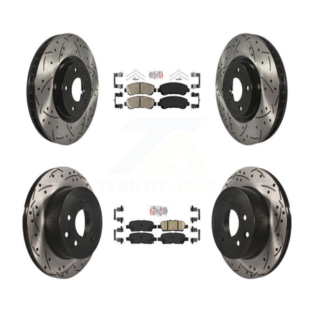 Front Rear Ceramic Pad Drill Slot Disc Brake Rotor Kit For 2014-2017 Nissan Juke Nismo RS KDA-102527
