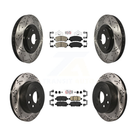 Front Rear Ceramic Pad Drill Slot Disc Brake Rotor Kit For 2014-2017 Nissan Juke Nismo RS KDA-102528