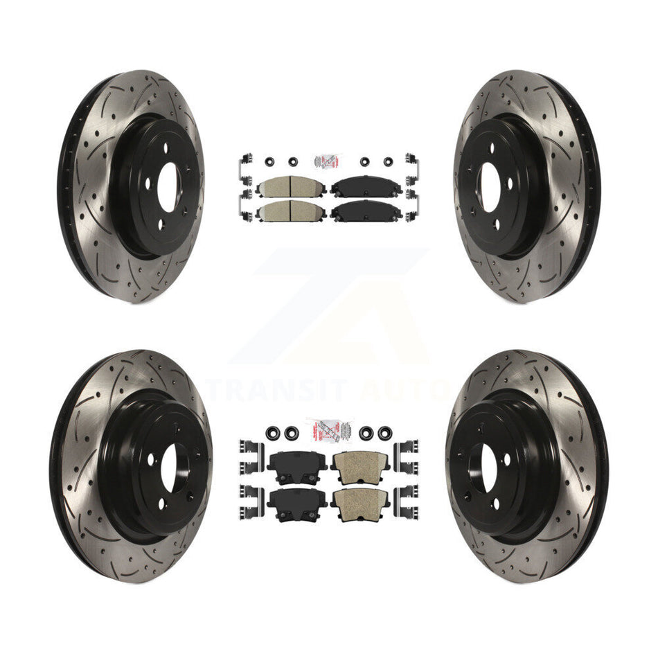 Front Rear Ceramic Pad Drilled Slot Brake Rotor Kit For Dodge Charger With Police Package KDA-102529
