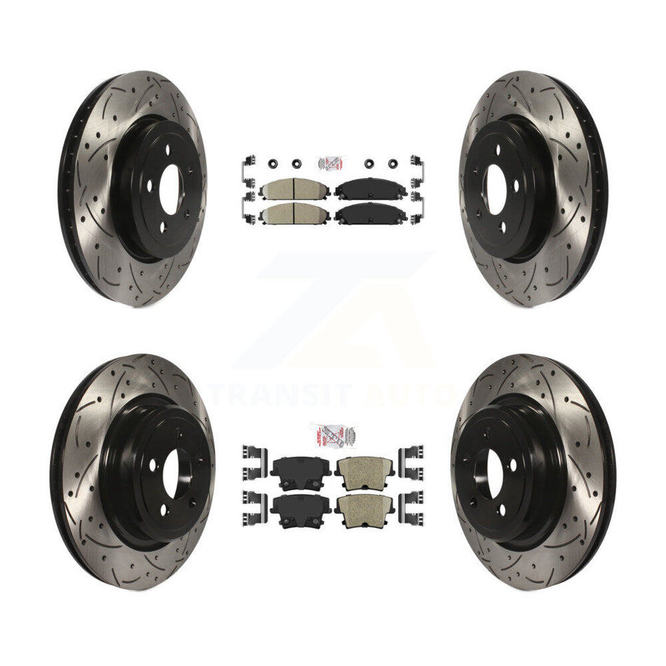 Front Rear Ceramic Pad Drilled Slot Brake Rotor Kit For Dodge Charger With Police Package KDA-102530
