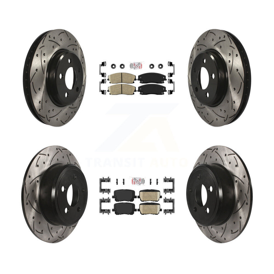 Front Rear Ceramic Pad Drill Slot Brake Rotor Kit For Dodge Charger Pursuit with RWD 3.6L KDA-102531