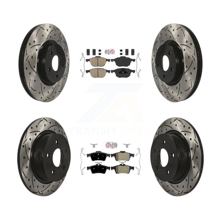 Front Ceramic Rear Semi-Metallic Pad Drill Slot Brake Rotors Kit For Ford Transit Connect KDA-102545