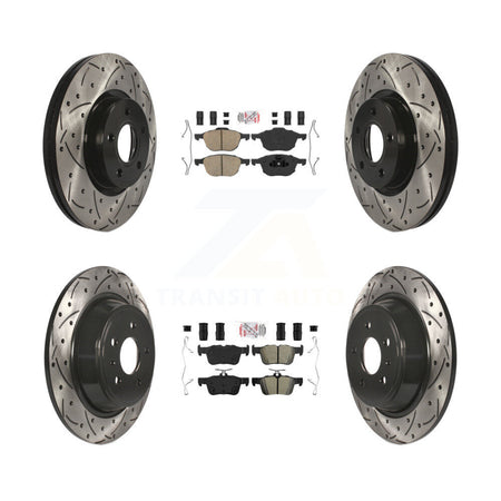 Front Ceramic Rear Semi-Metallic Pad Coat Drill Slot Disc Brake Rotor Kit For Ford Escape KDA-102547