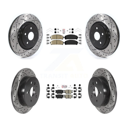 Front Rear Ceramic Pad Coated Drilled Slot Disc Brake Rotor Kit For 2022 Toyota Camry TRD KDA-102611