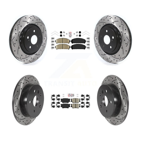 Front Rear Ceramic Pad Coated Drilled Slot Disc Brake Rotor Kit For 2022 Toyota Camry TRD KDA-102612